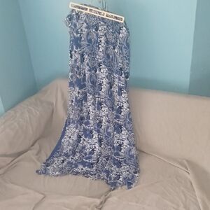 Lane Bryant Blue and White A-Line Skirt